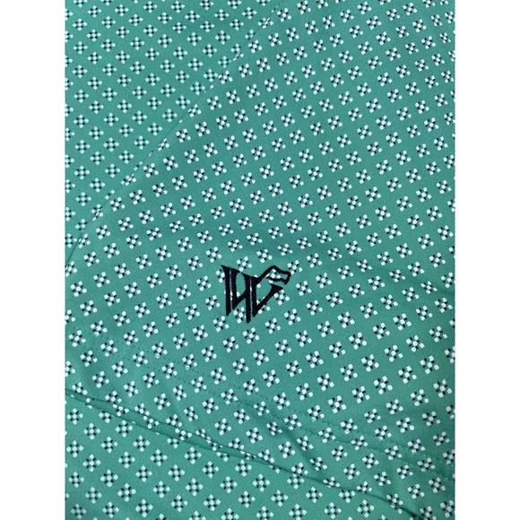 FootJoy Shirt Size Large Watersound Club Green Textured Button Up Golf Polo - Picture 5 of 9
